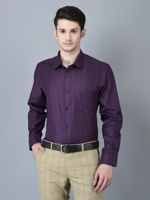 Canoe Men Self Design Formal Purple Shirt