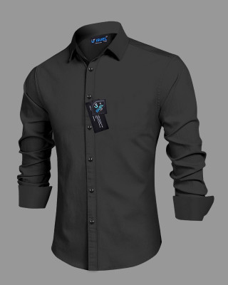 Vilantra Collection Men Solid Casual Black Shirt