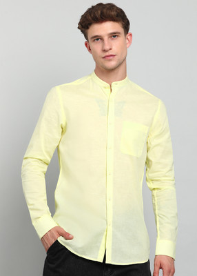 INTEGRITI Men Solid Casual Yellow Shirt