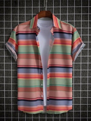 Marmic Fab Men Striped Casual Multicolor Shirt