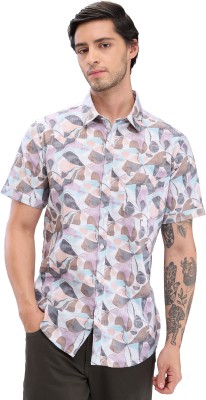 Spykar Men Printed Casual Pink Shirt