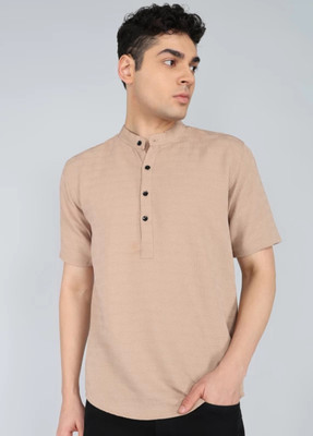 METRONAUT Men Striped Casual Beige Shirt