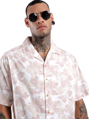 WROGN Men Printed Casual Pink Shirt