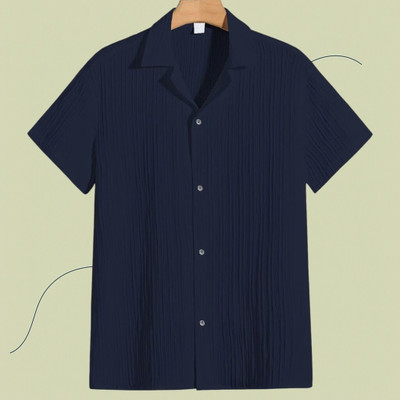 A DEEMOON Men Solid Formal Gold Shirt