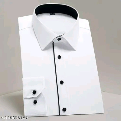 fashion corner Men Solid Formal White Shirt