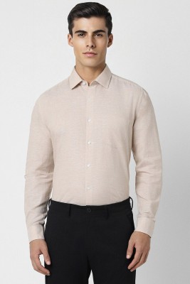 VAN HEUSEN Men Self Design Formal Beige Shirt