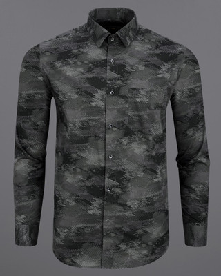 french crown Men Printed Casual Black, Grey Shirt