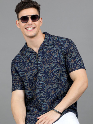 HERE&NOW Men Printed Casual Blue Shirt
