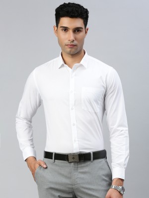 Ramraj Cotton Men Solid Formal White Shirt