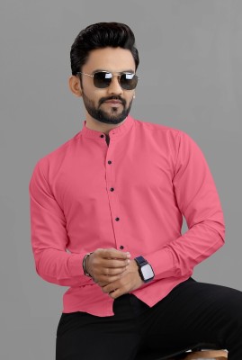 VTEXX Men Solid Formal Pink Shirt