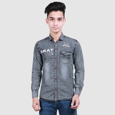 M'COT Boys Washed Casual Grey Shirt