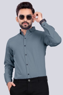 S.K. CASUAL Men Solid Casual Blue Shirt