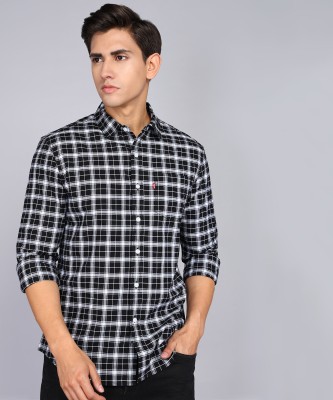 LEVI'S Men Checkered Casual Black Shirt