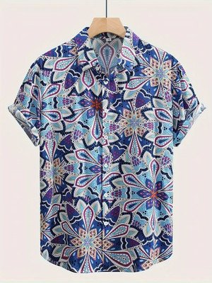 Dev Men Printed Casual White Shirt
