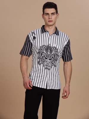 Wexford Men Printed Casual White Shirt