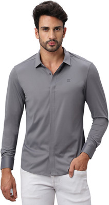 HEKTOR Men Self Design Casual Grey Shirt