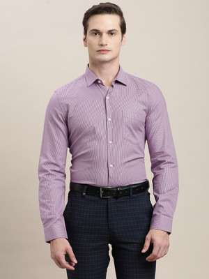 TURTLE Men Self Design Formal Purple Shirt