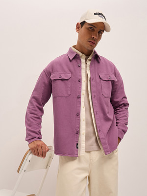 THE BEAR HOUSE Men Solid Casual Pink Shirt