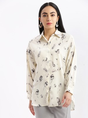 Showoff Women Printed Casual Beige Shirt