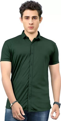 Dakshata Enterprise Men Solid Casual Green Shirt