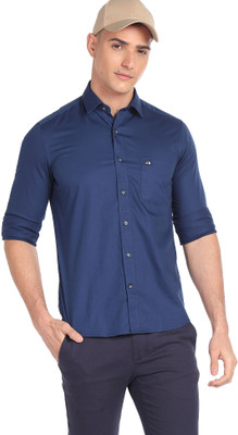 Arrow Sport Men Solid Casual Dark Blue Shirt