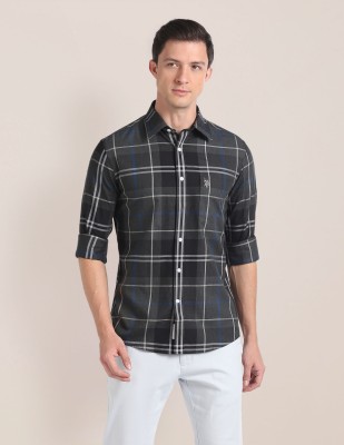 U.S. POLO ASSN. Men Checkered Casual Black Shirt