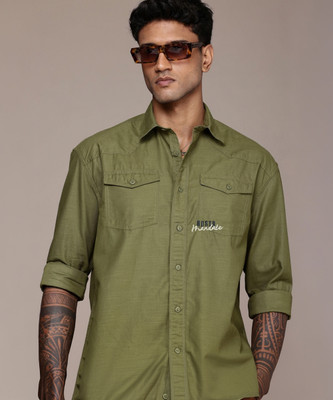 Roadster Men Solid Casual Green Shirt