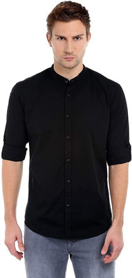 Fashion shop Men Solid Formal Black Shirt