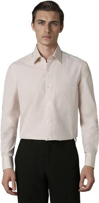 LOUIS PHILIPPE Men Solid Formal Beige Shirt