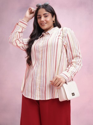 DressBerry Curve Women Striped Casual Multicolor Shirt