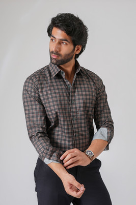 Haute Tissue Men Checkered Casual Black Shirt
