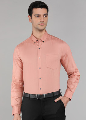 ARROW Men Solid Formal Orange Shirt