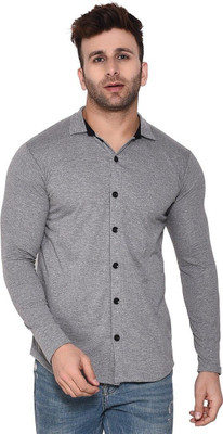tfurnish Men Self Design Casual Grey Shirt