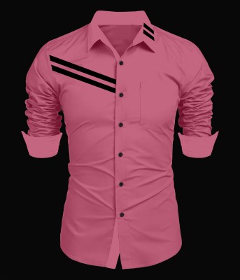 MR TREND Men Solid Casual Pink Shirt