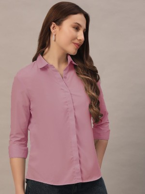 METRONAUT Women Solid Casual Purple Shirt