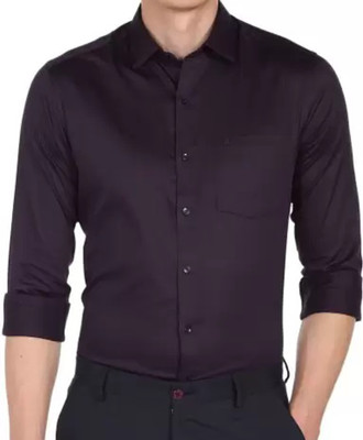 FUBAR Men Solid Formal Purple Shirt