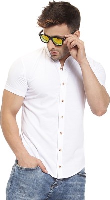 GESPO Men Solid Casual White Shirt