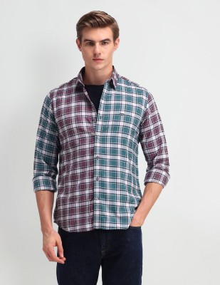 Arrow Sport Men Checkered Casual Purple Shirt