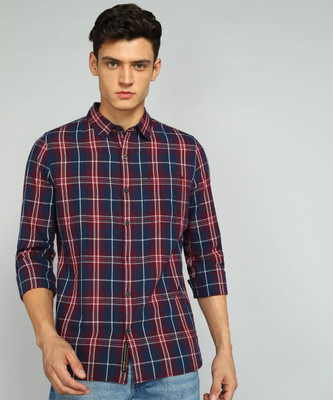 WROGN Men Checkered Casual Red Shirt