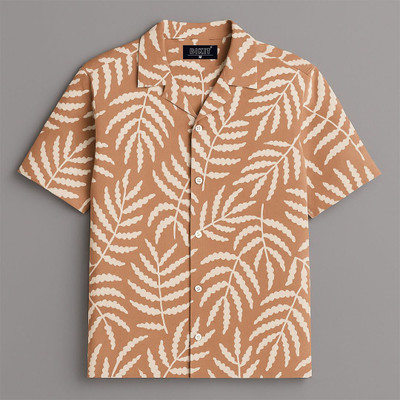 BIKIT Men Printed Casual Orange Shirt