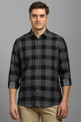 LOUIS PHILIPPE Men Checkered Casual Black Shirt