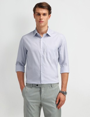 ARROW Men Self Design Formal Light Blue Shirt