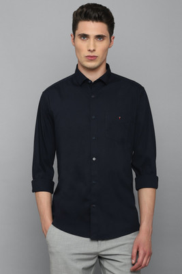 LOUIS PHILIPPE Men Solid Casual Dark Blue Shirt