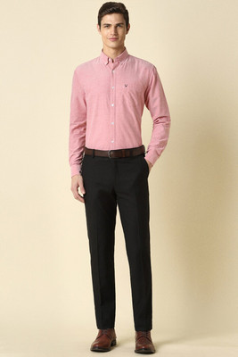 Allen Solly Men Self Design Formal Pink Shirt