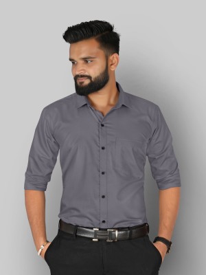 FIBERMILL Men Solid Formal Grey Shirt