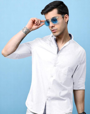 LAXMI TRENDING Men Solid Casual White Shirt