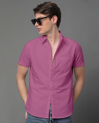 Voroxy Men Solid Casual Purple Shirt
