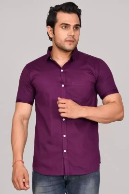 RKOYAL Men Solid Casual Purple Shirt