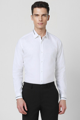VAN HEUSEN Men Self Design Formal White Shirt