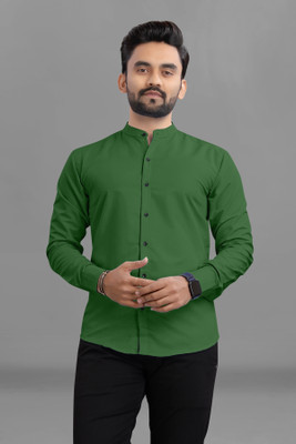 RAHUL CREATION Men Solid Casual Green Shirt